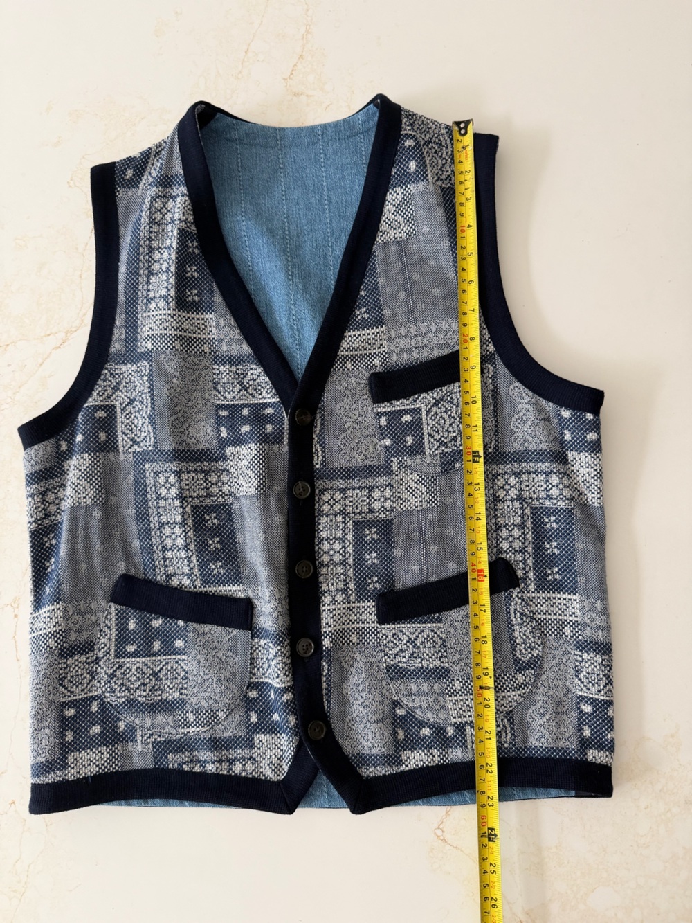 L’Egoiste blue patchwork vest - Picture 6 of 10
